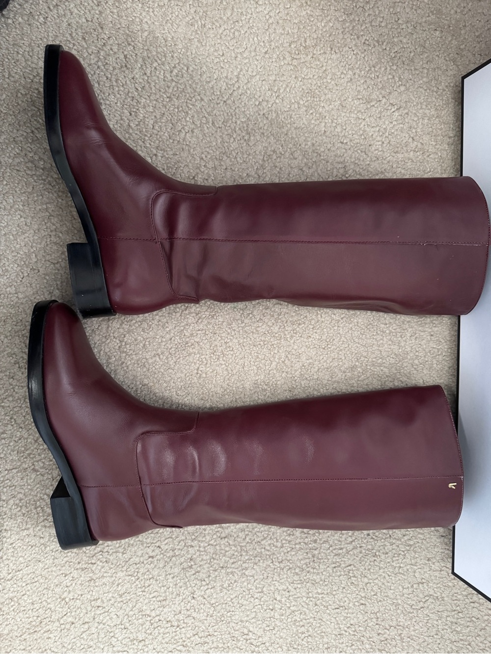 Larroude Women's Tall Riding Boots - Burgundy - Picture 9 of 12